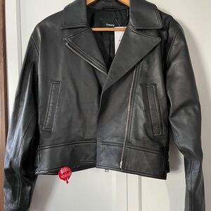 Theory Black Moto Leather Jacket